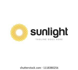 Sun Light Summer Logo Design Vector Template