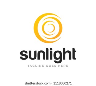 Sun Light Summer Logo Design Vector Template