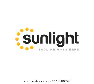 Sun Light Summer Logo Design Vector Template