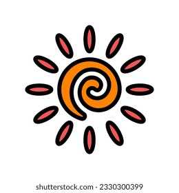 sun light summer sunlight color icon vector. sun light summer sunlight sign. isolated symbol illustration