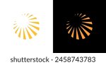 Sun light vector logo design circle yellow symbol