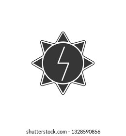 Sun with lightning sign icon. Simple outline vector of Sustainable Energy set icons for UI and UX, website or mobile application on white background