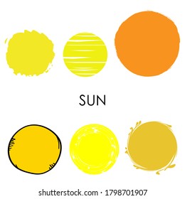 Sun-Logo-Symbol Zeichen handgezeichnet