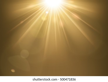 Sun lights shining with lens flare Vector Illustration