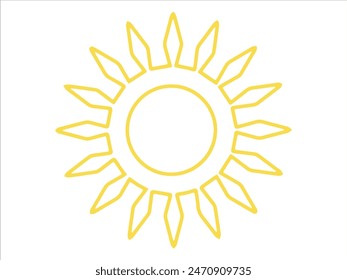 Sun Line Art Background Illustration