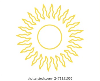 Sun Line Art Background Illustration