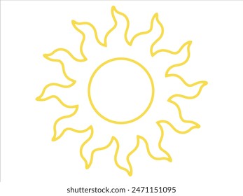 Sun Line Art Background Illustration