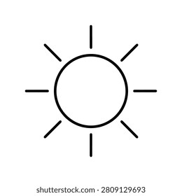 Sun Line Art Icon for Nature and Daylight