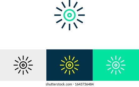 Sun line art icon vector 