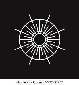 sun line art illustration logo design