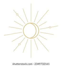 Sun Line Art Logo, Boho Sunrise Logo