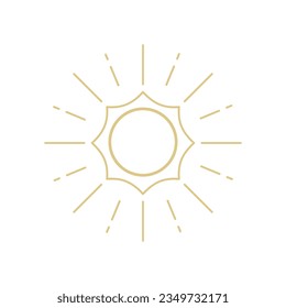Sun Line Art Logo, Boho Sunrise Logo