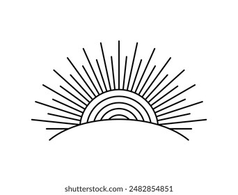 sun line art sunlight vector design outline