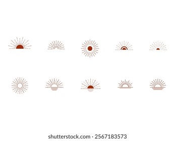 Sun Line Design Element Set