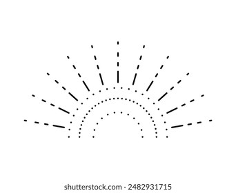 Ilustración vectorial de diseño de arte de punto de sun line