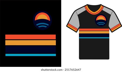 sun and line hand drawing  t shirt design