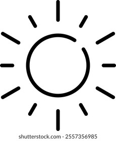 Sun line icon. Brightness outline vector sign. Intensity setting linear style pictogram. Symbol, logo illustration. Editable stroke.