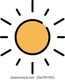 Sun line icon. Brightness outline vector sign. Intensity setting linear style pictogram. Symbol, logo illustration. Editable stroke.