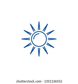 Sun line icon concept. Sun flat  vector symbol, sign, outline illustration.