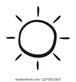 Sun line icon. Sun effect, damage on skin, UV, ultraviolet radiation, sunburn. Vector illustration