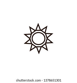 Sun line icon. flat design
