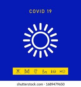 Icono de línea Sun. Elementos gráficos para el diseño