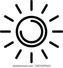 sun line icon illustration vector