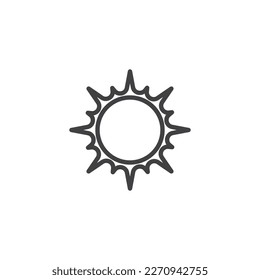 Sun line icon. linear style sign for mobile concept and web design. Sun outline vector icon. Summer symbol, logo illustration. Vector graphics