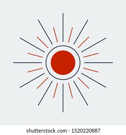 Sun line icon. Logo template.Vector design