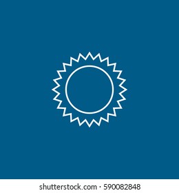 Sun Line Icon On Blue Background