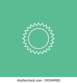 Sun Line Icon On Green Background