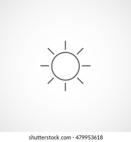 Sun Line Icon On White Background