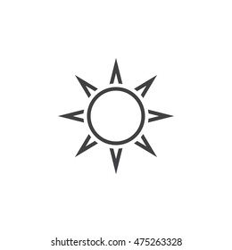 Sun line icon, outline vector logo illustration, linear pictogram isolated on white