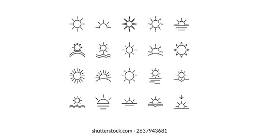 sun line icon pack illustration