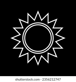 Sun line icon. Shining Sun with multiple sun beams. Vector Illustration