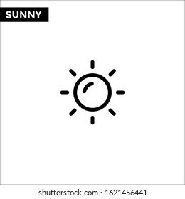 Sun line icon and solid vector sign, linear outline logo design illustration on white backround weather concept