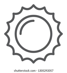 Sun line icon, summer and light, sunshine sign, vector graphics, a linear pattern on a white background, eps 10.