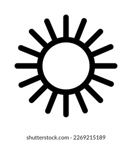 Sun line icon. Summer icon vector isolated on white background.
