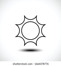 Sun line icon. Sunny weather concept. Forecast climate. Vector Illustration