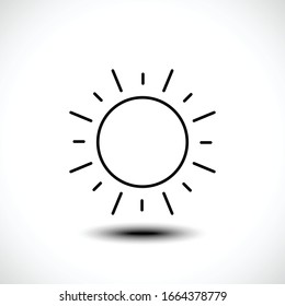 Sun Line Icon. Sunny Weather Concept. Forecast Climate. Vector Illustration