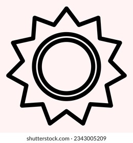 Sun line icon. Sunshine, solar main planet shape. Astronomy vector design concept, outline style pictogram on white use for and app. Eps 10.