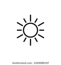 Sun line icon symbol simple design and illustration