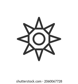 Sun line icon in trendy style. Stroke vector pictogram isolated on a white background. Sun premium outline icons.