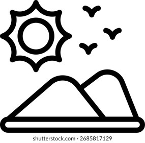 Diseño de Vector Sun Line Icon