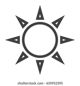 Sun line icon, weather and sunshine, vector graphics, a linear pattern on a white background, eps 10.