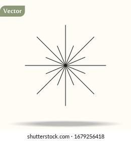 Icono de línea Sun para web, móvil e infografía. Icono de gris oscuro vectorial aislado en fondo gris claro.