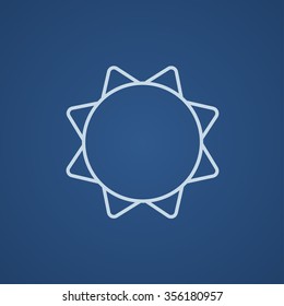 Icono de línea solar para web, móvil e infografía. Icono azul claro del vector aislado en fondo azul.