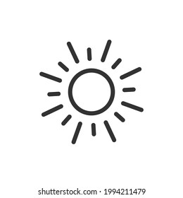 Sun Line Symbol. Web-Symbol für Web und Apps. Unterschreiben Sie Design im Rahmenstil. Sun-Strich-Objekt.