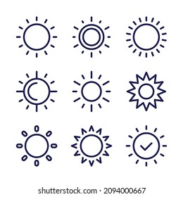 Symbole der Sonnenlinie, Vektorset