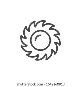 Sun line outline icon and light object